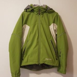 Marmot lime green and white ski snowboard jacket